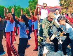 Rayakan HUT Bhayangkari ke 79, Polisi dan TNI Senam Pagi juga Tanam Pohon Bersama Wabup Kupang 